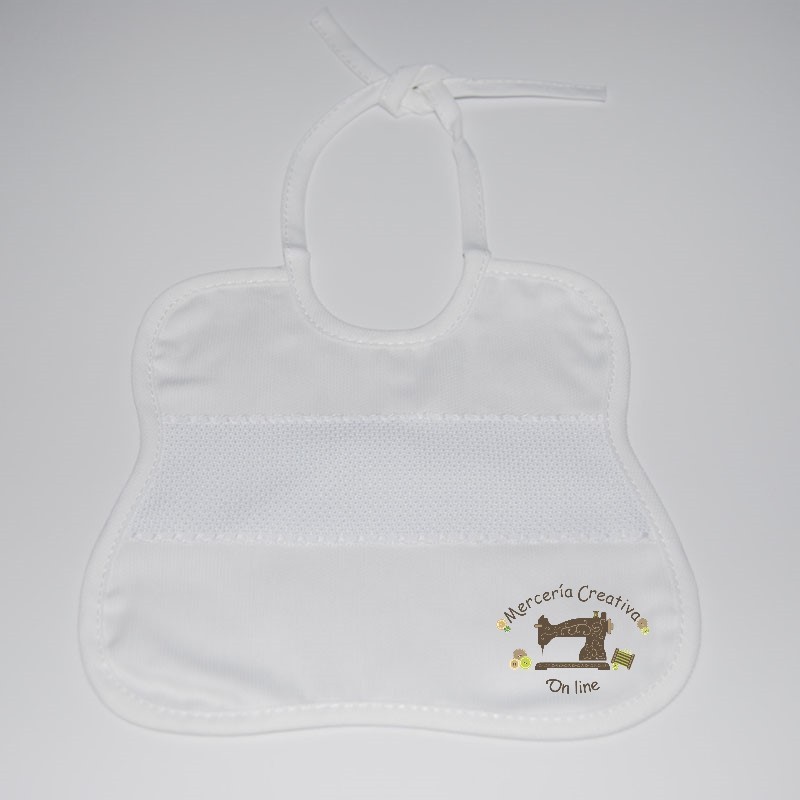 Babero para bordar blanco