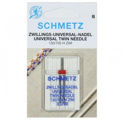 Aguja doble 3,0/90 universal para máquina de coser Schmetz