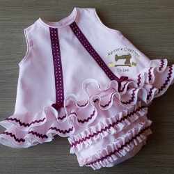 Traje de flamenca en piqué para bebé