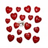 Botones Corazones rojos