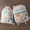 Mochila y talega bebé personalizada modelo "animales del bosque"