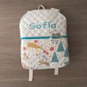 Mochila y talega bebé personalizada modelo "animales del bosque"