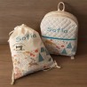 Mochila y talega bebé personalizada modelo "animales del bosque"