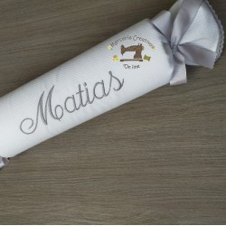 Caramelo antivuelco personalizado detalles gris