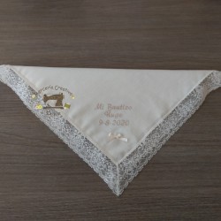 pañuelo de bautizo con fecha y nombre