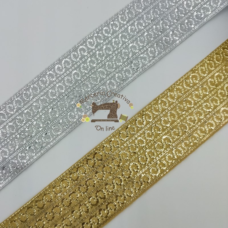 Cinta decorada con ondas oro o plata