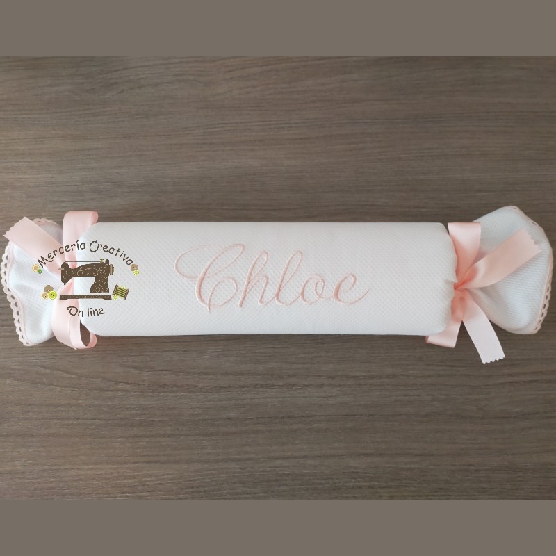 Caramelo antivuelco personalizado detalles en rosa bebé