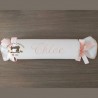 Caramelo antivuelco personalizado detalles en rosa bebé