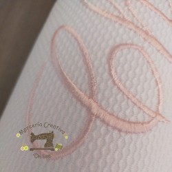 Caramelo antivuelco personalizado detalles en rosa bebé