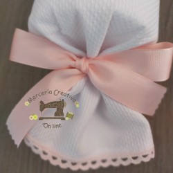 Caramelo antivuelco personalizado detalles en rosa bebé