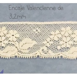 Pañuelo de bautizo con encaje Valencienne