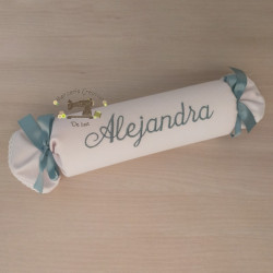 Caramelo antivuelco personalizado detalles en verde empolvado