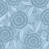 Tela flores mandalas azul