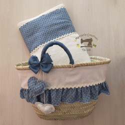 Capazo y toalla personalizada modelo "Blue Bee"