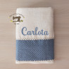 Capazo y toalla personalizada modelo "Blue Bee"