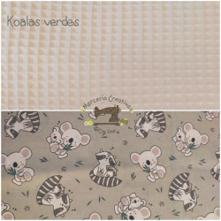 Mochila infantil waffle crema opción bolsita a juego