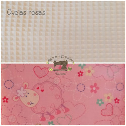 Mochila infantil waffle crema opción bolsita a juego