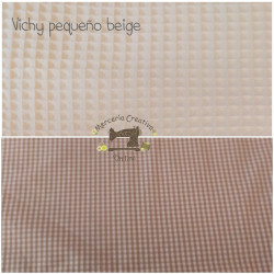 Mochila infantil waffle crema opción bolsita a juego